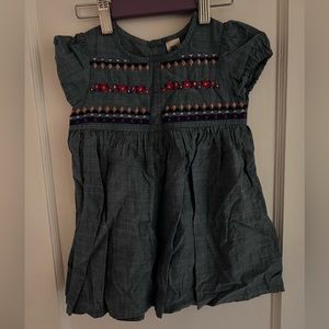 Oshkosh soft denim dress with embroidered detail